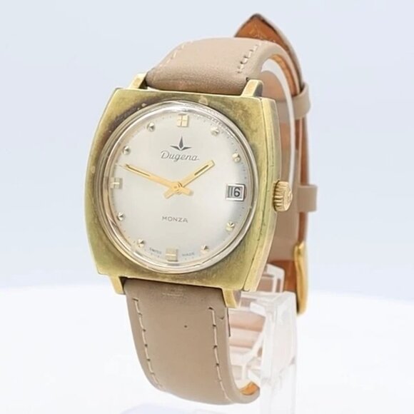 Vintage Dugena 2408 Monza Sunburst Men\'s Mechanical Wristwatch 986 Gold Tone main image 5